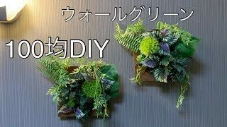 100均diy フェイクグリーンでウォールグリーンの作り方 1000円程で2個できました リナライブ 100均スタイル