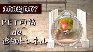 自作 超簡単な透明トンネルの作り方 インコの手作りおもちゃ さくらdiy 100均スタイル