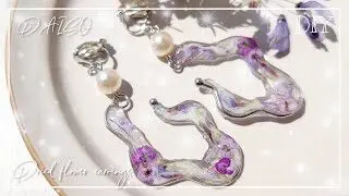 100均 ダイソーイヤリングをドライフラワー入りニュアンス風にdiy ハンドメイド レジン Daiso ハンドメイド ネイルsabakuro 100均スタイル